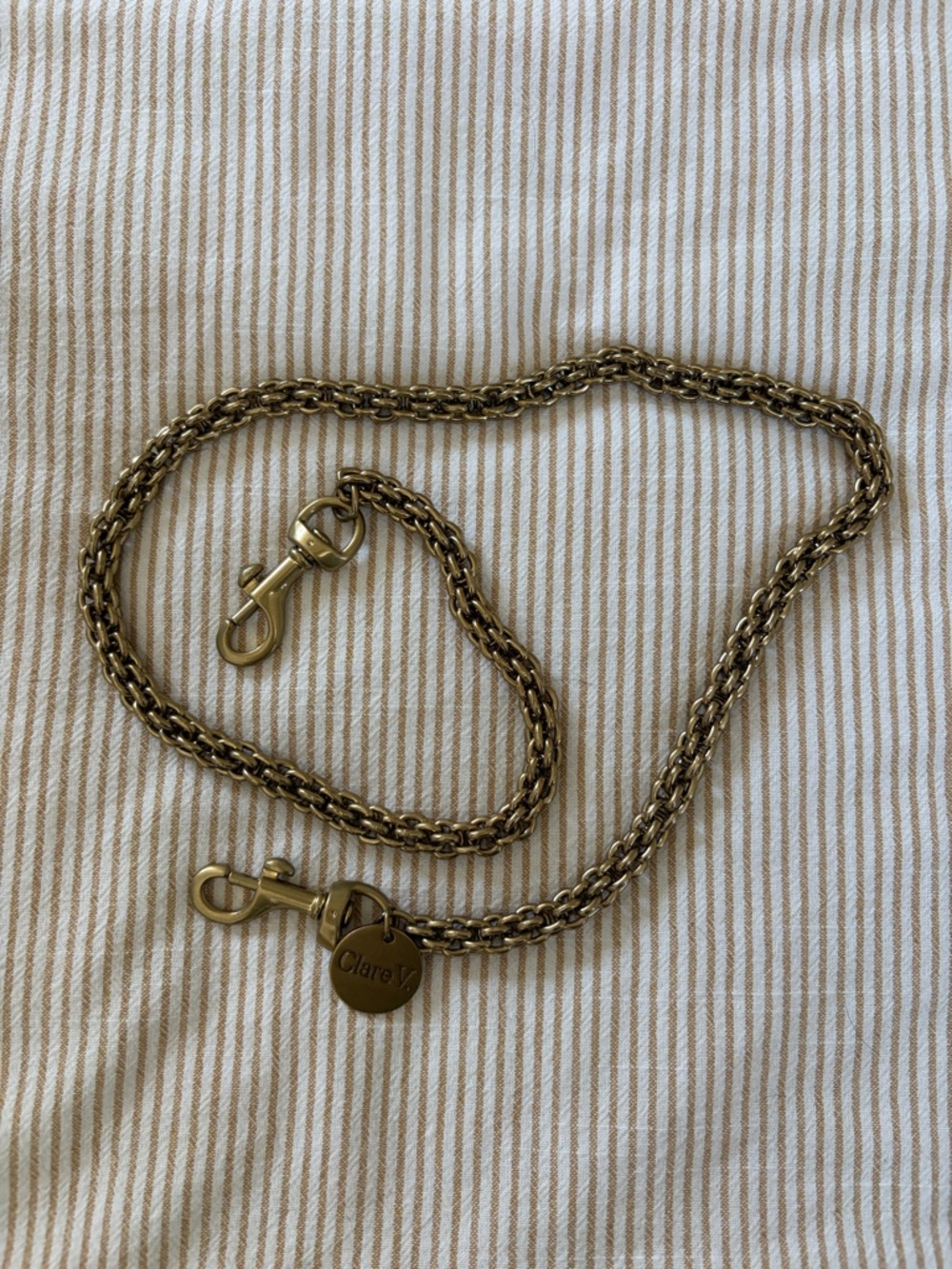 Clare V brass shoulder crossbody chain bag strap
